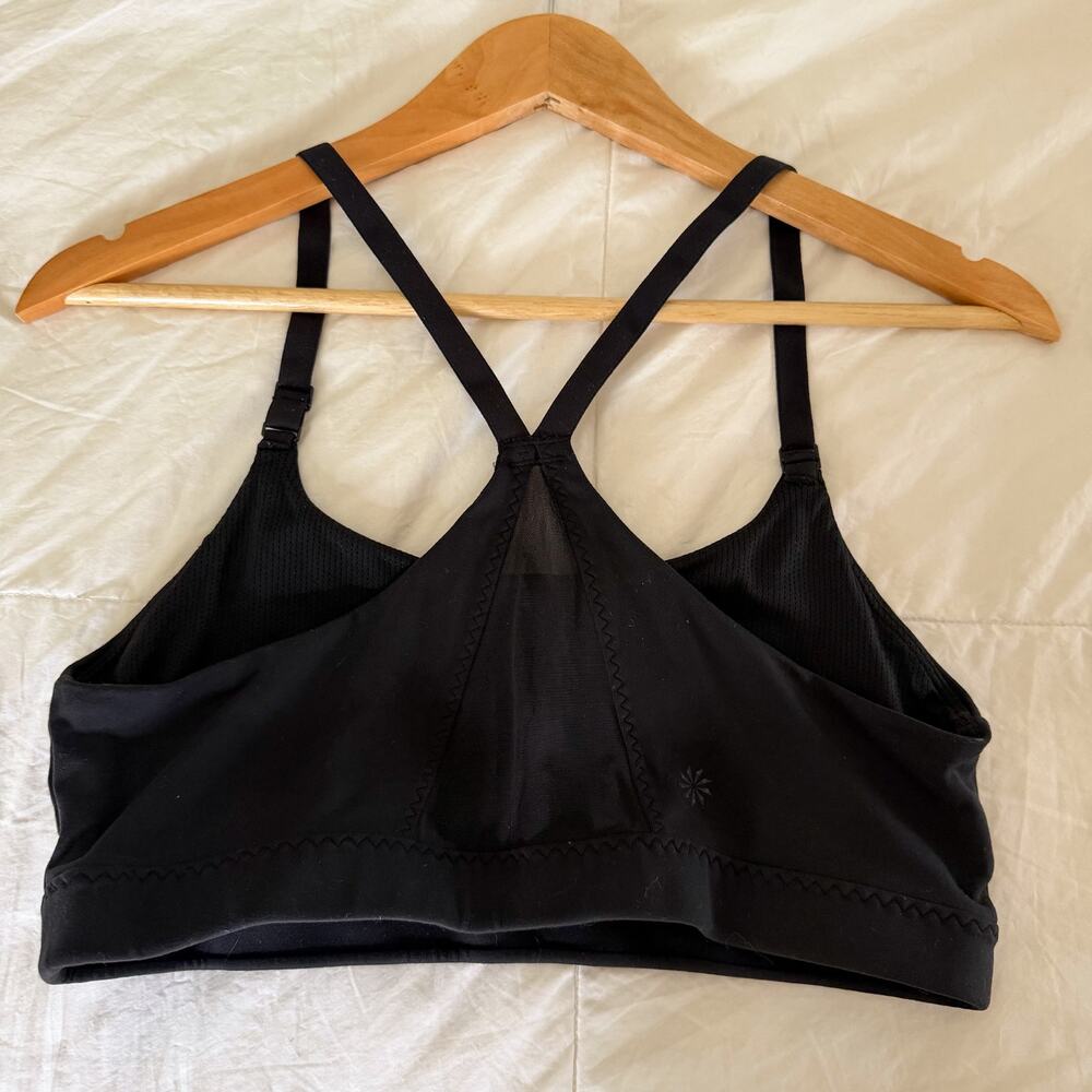 Athleta Black Strappy Racerback Sports Bra Medium Medium Support - Picture 3 of 4